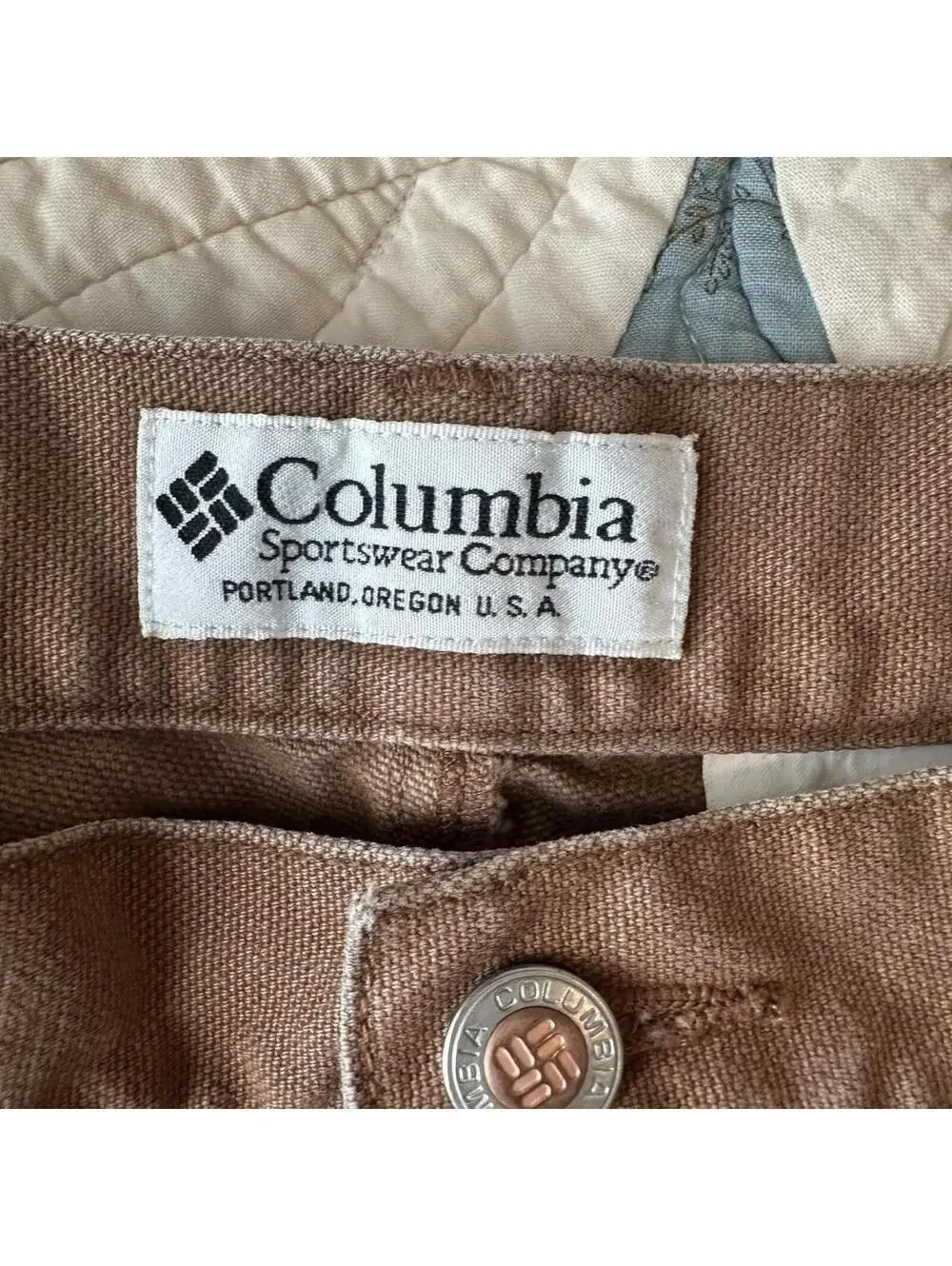Vintage Columbia color block pants two tone brown size 38x32 pants
